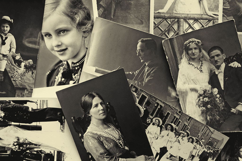 Cartoline sparse durante la fase di ricerca di una memoriografia di storie familiari