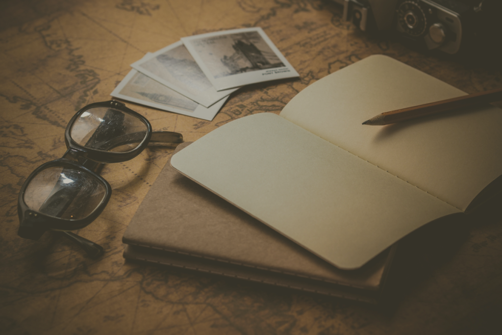 Taccuino durante il processo di stesura di una memoriografia